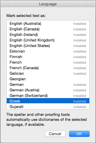 change word for mac dictionary to english uk